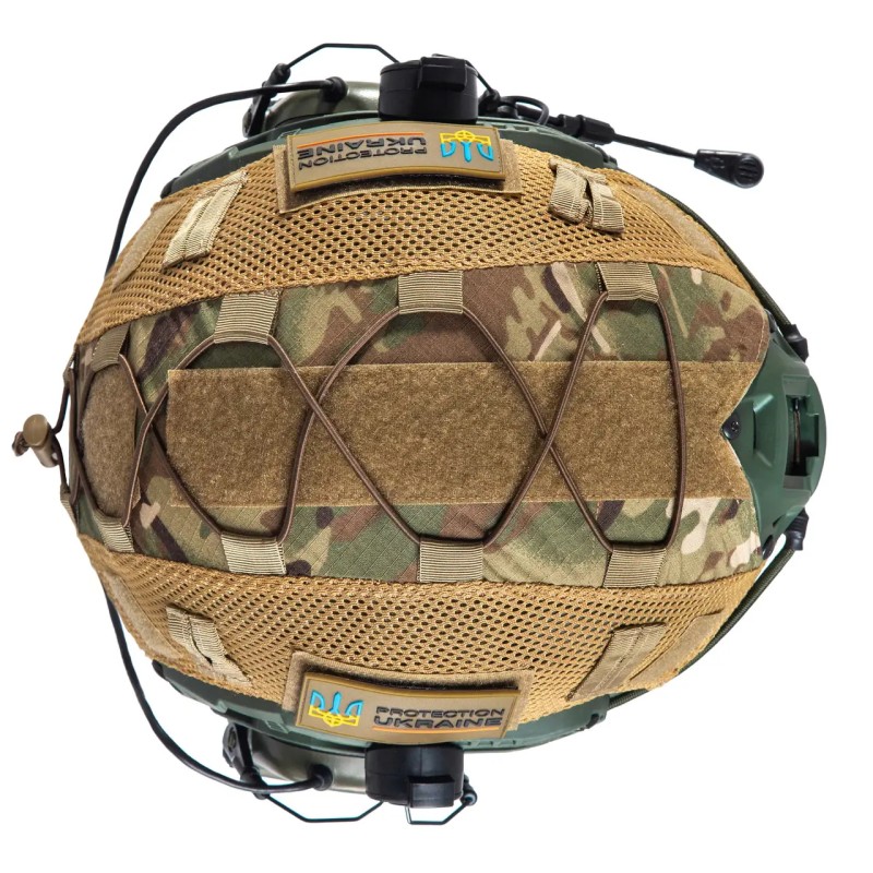 Комплект шолом FAST Team Wendy Helmet NIJ IIIA/навушники Earmor M32H MOD3/кавер S Мультикам