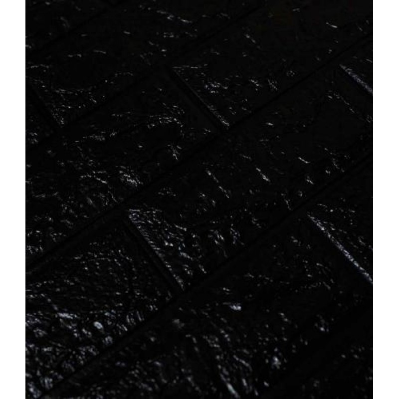 Самоклеюча декоративна панель Loft-Expert чорна цегла 700x770x5 мм