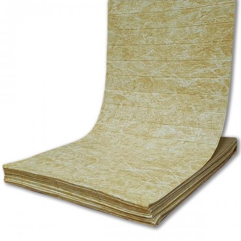 Самоклеюча декоративна 3D панель під цеглу у рулоні 3D Loft 3080x700x3 мм Бежевий мармур