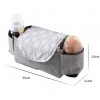 Набір підвісна сумка для коляски 35х11х15 см Сіра та Портативний пеленальний матрацик (vol-1412)