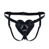 Трусики Серце для страпону з натуральної шкіри Feral Feelings - Hearts Strap-on Belt Black в інтернет супермаркеті PbayMarket!