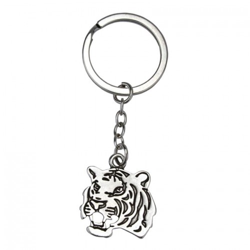 Брелок тигр Netsuke Метал Плоске зображення 8х2.4х0.2 см Срібний (26965) в інтернет супермаркеті PbayMarket!