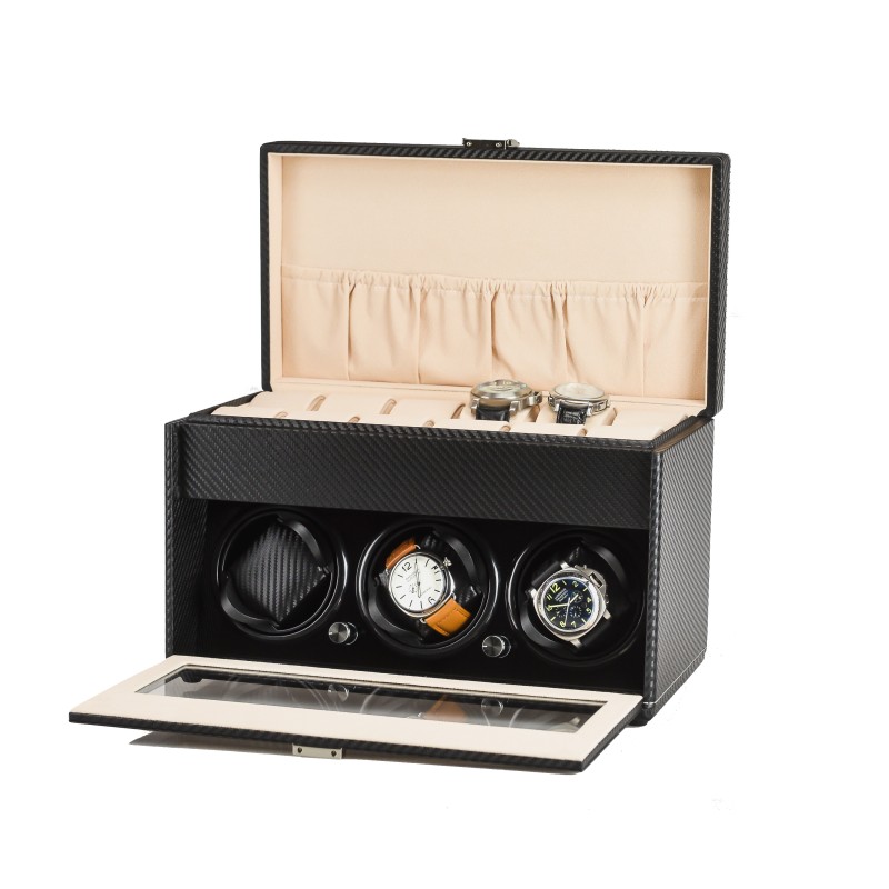 Шкатулка Salvadore для підзаводу 3 годинників 3/12BL 3x3 12+ Чорний