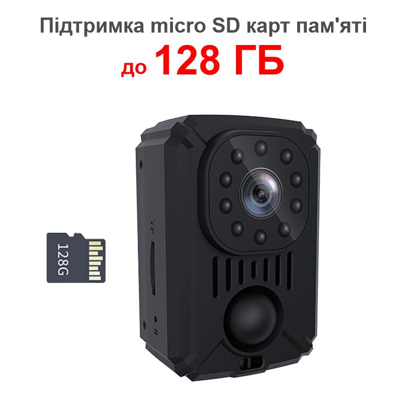 Міні камера з датчиком руху Nectronix MD31, Full HD 1080P, SD до 128 ГБ, акумулятор 1500мАч