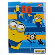 Папка YES А4 c 3 роздільниками на резинці Minions (492100)