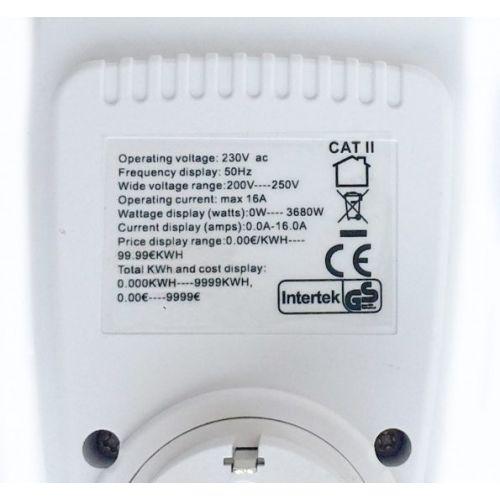 Розетка енергометр вольтметр амперметр ватметр вольтметр Intertek Cat 2 3680W