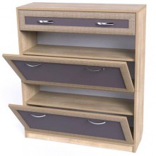 Тумба для взуття Тиса Мебель ТО-137 Дуб сонома Графіт 105x90 см