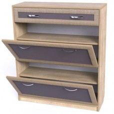 Тумба для взуття Тиса Мебель ТО-137 Дуб сонома Графіт 105x90 см