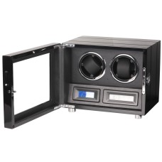 Скринька Salvadore для підзаводу 2 годинників 2802/CB/FP 29х22х22 см Чорний