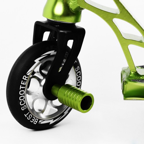 Самокат трюковий Best Scooter Spider HIC-система пеги алюмінієвий диск та дека колеса PU 100 кг Green (107488)
