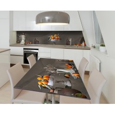 Наклейка 3Д вінілова на стіл Zatarga «Мандариновий фреш» 650х1200 мм для будинків, квартир, столів, кафе