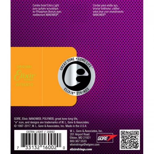 Струни для акустичної гітари Elixir 16002 Nanoweb Phosphor Bronze Acoustic Extra Light 10/47 Струни для акустичної гітари Elixir 16002 Nanoweb Phosphor Bronze Acoustic Extra Light 10/47