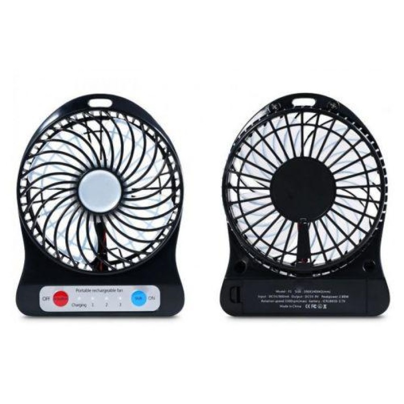 Вентилятор настільний Mini Fan XSFS-01 з акумулятором 18650 Black (007196)