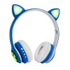 Навушники бездротові котячими вушками CAT Ear VZV-23M Bluetooth RGB Сині