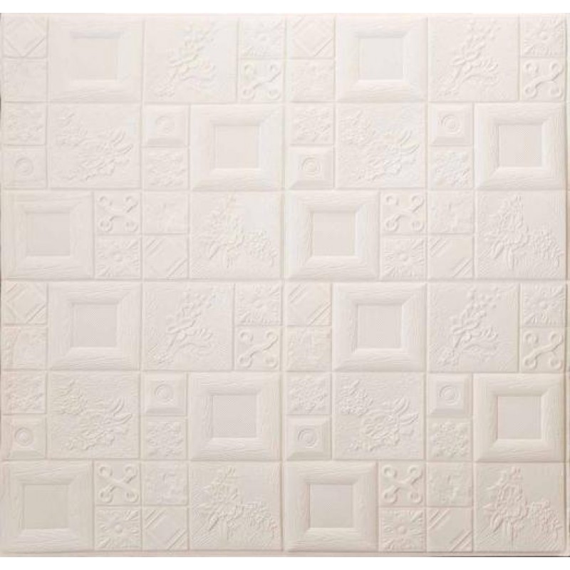 Самоклеюча декоративна 3D панель арт білий Loft Expert 700x700x5 мм