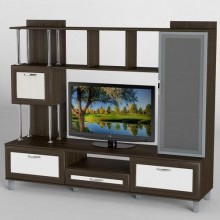 Стінка в вітальню Тиса Мебель Вітальня-48 Венге Білий 1640x450x1800 мм