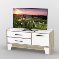 Тумба під телевізор Тиса Мебель ТВ-403 Дуб сонома Білий 68x47x139 см Тумба під телевізор Тиса Мебель ТВ-403 Дуб сонома Білий 68x47x139 см