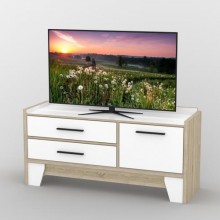 Тумба під телевізор Тиса Мебель ТВ-403 Дуб сонома Білий 68x47x139 см
