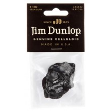 Медіатори Dunlop 483P02TH Genuine Celluloid Black Pearloid Thin Player's Pack (12 шт.)