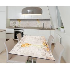 Наклейка 3Д вінілова на стіл Zatarga «В'януча охра» 600х1200 мм (Z184159st)