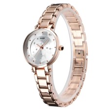 Годинник жіночий наручний Skmei 1411 Зіркове сяйво Рожеве золото