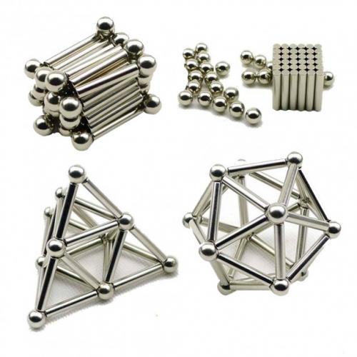 Магнітний конструктор дитячий Neocube Buckyballs amp; Buckybars головоломка-антистрес 63 деталі Сріблястий