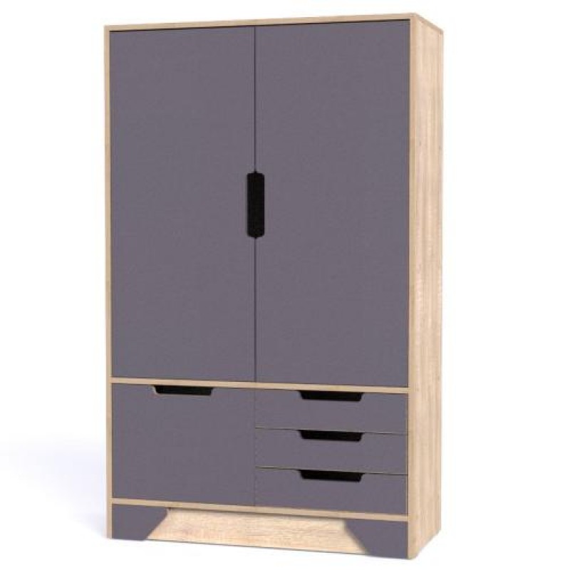 Шафа-Пенал Тиса Мебель Модуль-114 Дуб сонома Графіт 147x40x90 см