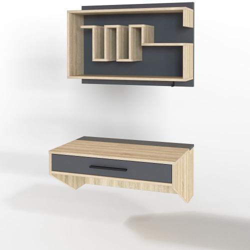 Комп'ютерний стіл Тиса Мебель Тіса Стиль-8 Сонома Графіт 340x500x800 мм