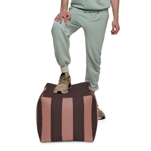 Пуф Кубик Смугастий Оксфорд 40х40 Студія Комфорту Кава + Коричневий Пуф Кубик Смугастий Оксфорд 40х40 Студія Комфорту Кава + Коричневий