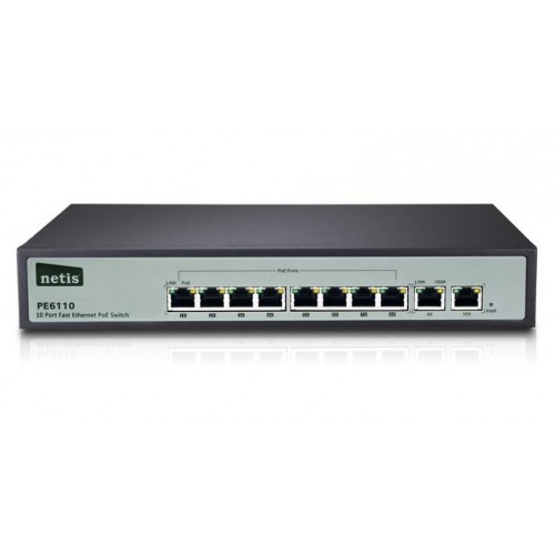 Комутатор NETIS PE6110 10PORT, 8PORT 10/100M POE в інтернет супермаркеті PbayMarket!