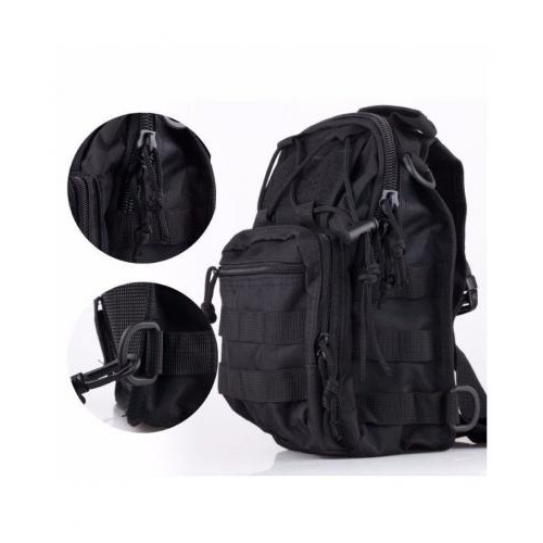 Рюкзак-сумка тактична військова через плече Military Oxford 600D 6 л Black (1168) Рюкзак-сумка тактична військова через плече Military Oxford 600D 6 л Black (1168)