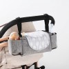 Набір підвісна сумка для коляски 35х11х15 см Сіра та Пляшка-ложка для годування Рожева (vol-1410)