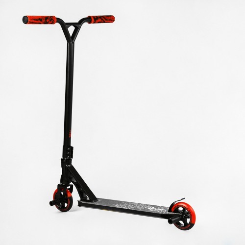 Самокат трюковий пеги алюмінієвий диск та дека колеса Best Scooter Reactor HIC-система PU Black and red (112772)