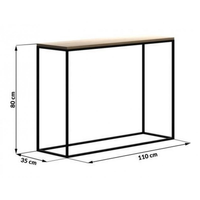 Консоль для дому в стилі Loft NS-391 830x1100x350 мм Черный