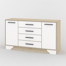 Комод Тиса Мебель 104 Дуб сонома Білий 85x40x152 см