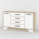 Комод Тиса Мебель 104 Дуб сонома Білий 85x40x152 см