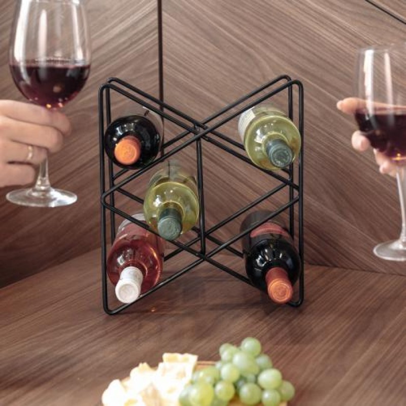 Підставка для пляшок вина Adore Décor Тоскана 28х31х15 см Чорний