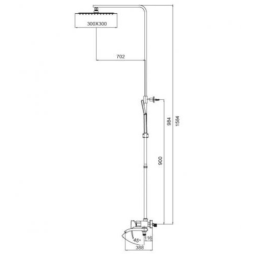Душова колона із змішувачем KOER KB-56007-01 (Колір хром) (KR3460) Душова колона із змішувачем KOER KB-56007-01 (Колір хром) (KR3460)