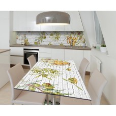 Наклейка 3Д вінілова на стіл Zatarga «Оливкове багатство» 600х1200 мм для будинків, квартир, столів, кав'ярень,