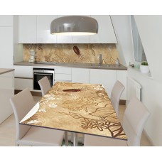 Наклейка 3Д вінілова на стіл Zatarga «Кавове зерно» 600х1200 мм для будинків, квартир, столів, кав'ярень