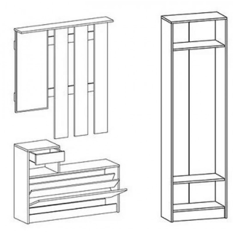 Шафа для речей Меблі Сервіс Оріон 2Д горіх ринальді