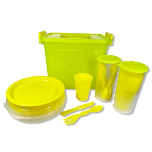 Набір посуду Plastic's Craft Пікнік ЛЮКС на 6 персон Жовтий 4820182291739 Набір посуду Plastic's Craft Пікнік ЛЮКС на 6 персон Жовтий 4820182291739