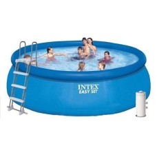 Надувний басейн Intex 26168, 457 х 122 см (3 785 л/год, драбина, тент, підстилка)