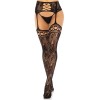 Панчохи Leg Avenue French Rose Backseam Garter Belt Stockings Black One Size