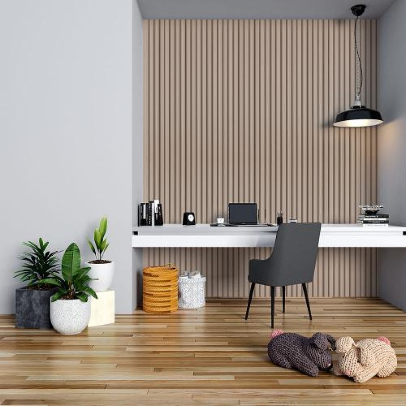 Декоративна стінова рейка Sticker Wall WPC Мокко 160x3000x23 мм (SW-00001859)