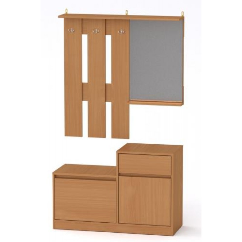 Передпокій із дзеркалом Компанит Влада 100,2х38х168,3 см Бук