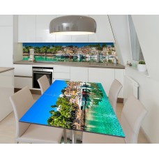 Наклейка 3Д вінілова на стіл Zatarga «Маленька Італія» 650х1200 мм для будинків, квартир, столів, кафе