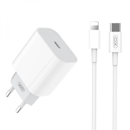 Зарядний пристрій XO L77 20W Type C Power Adapter для телефонів Apple + кабель Lightning Зарядний пристрій XO L77 20W Type C Power Adapter для телефонів Apple + кабель Lightning
