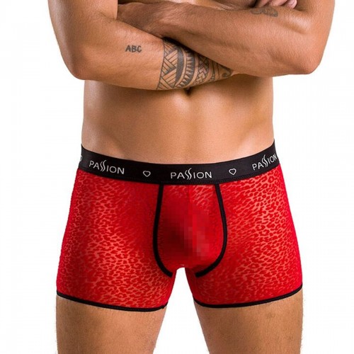 Чоловічі прозорі боксери Passion Short 046 Parker XXL/XXXL Red, сітка, під леопард в інтернет супермаркеті PbayMarket!