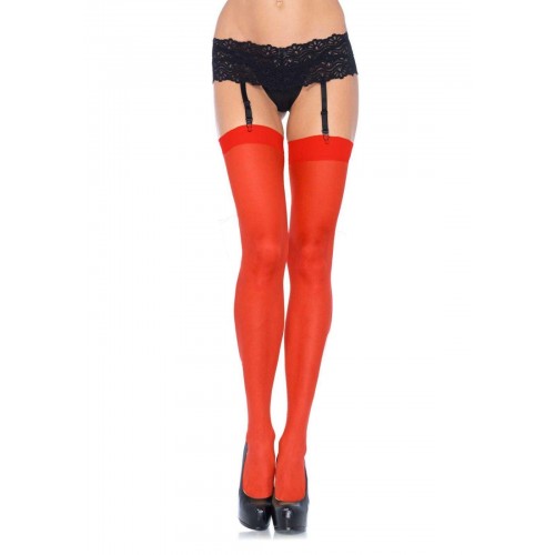 Сексуальні панчохи під підв’язки Leg Avenue Sheer Stockings Red, plus size в інтернет супермаркеті PbayMarket!